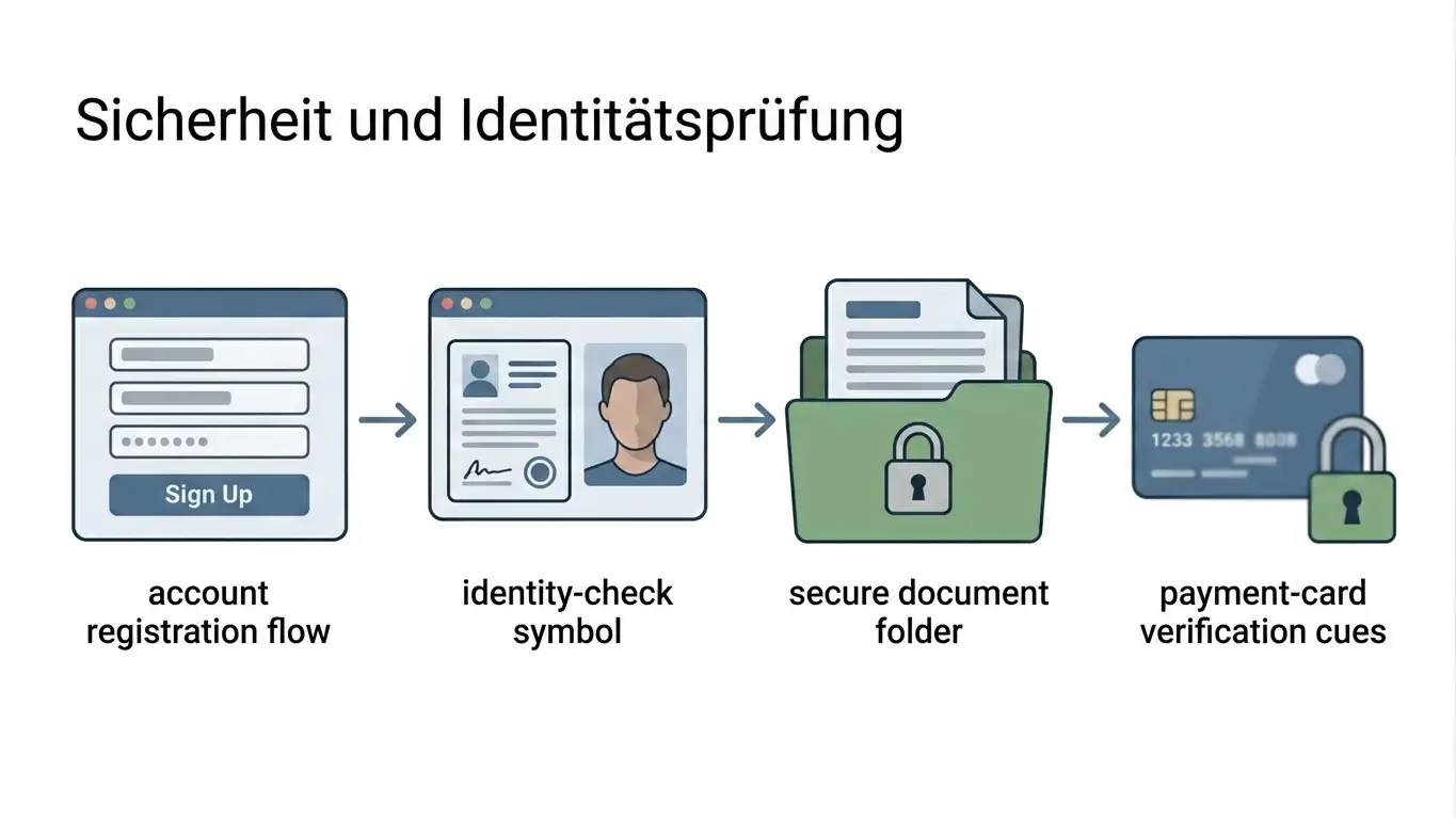Illustrative Checkliste für Registrierung und Identitätsprüfung bei einem Online-Konto