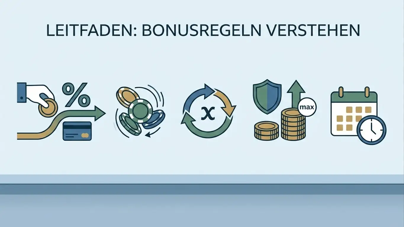 Illustrative Checkliste zur Prüfung von Bonus, Freispielen, Umsatzanforderung und Einsatzgrenze