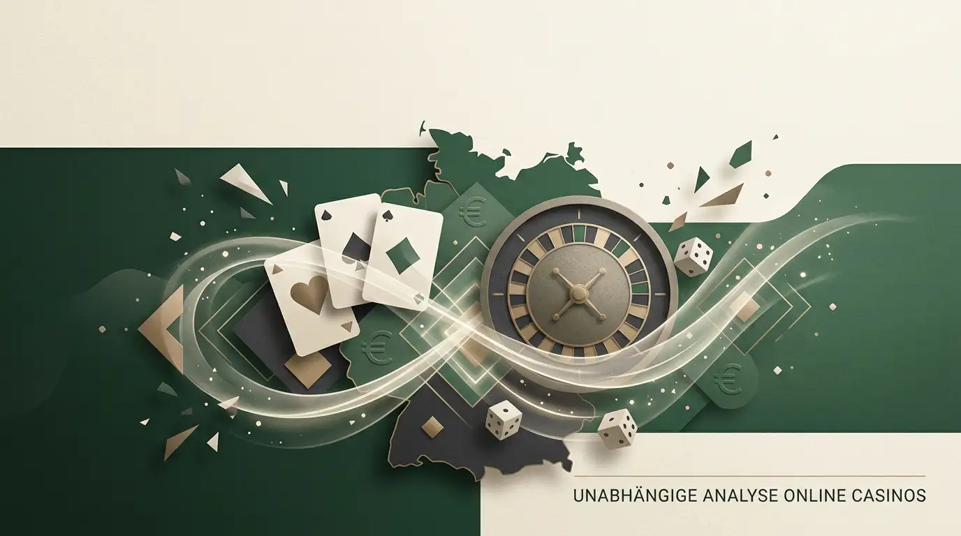 Abstrakte Casino-Ratgeber-Szene mit Deutschland- und Euro-Bezug ohne Markenlogo